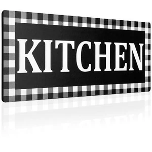 Wooden Kitchen Wall Decor Buffalo Plaid Farmhouse Housewarming Kitchen Decor - Picture 1 of 7