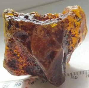 Raw Amber Polished Side Baltic stones natural Pendant 38 g Yellow White Royal - Picture 1 of 8