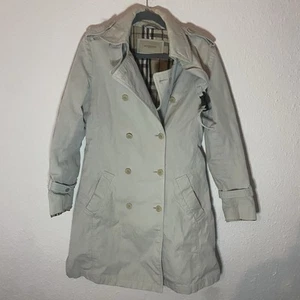 Burberry LONDON Back Split Womens Trench coat, Beige/Grey Button+Belted Jacket - Picture 1 of 11