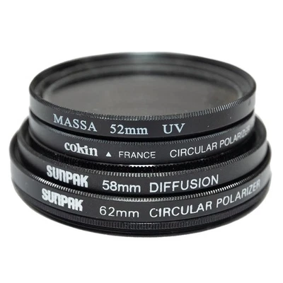 Lot of Camera Lens Polarizer Lens Filters 52mm 58mm 62mm - Image 1 of 4