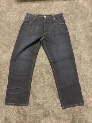 Vintage Sean John Jeans Men 36X34 Dark Wash Blue Baggy Skater Y2K Whiskers - Image 1 of 4