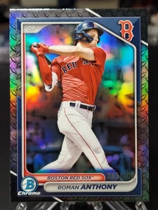 Roman Anthony 2024 Bowman Draft refractor de metal de acero cromado #/100 #BDC-19 - Imagen 1 de 4