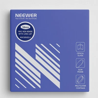 neewer 58mm mrc nd2-nd400 camera lens filter with lens cap - Image 1 of 4