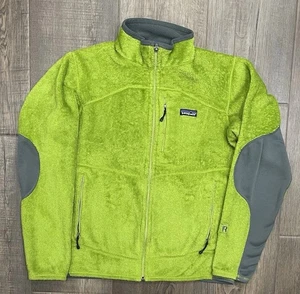 VTG Patagonia R2 Fleece Full Zip Jacket Grinch Green Hiking Outdoors Mens Medium - Picture 1 of 11