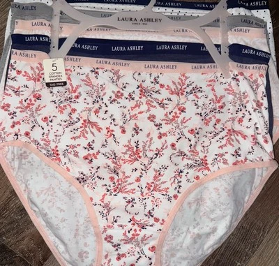 Calzoncillos para mujer Laura Ashley bragas florales 5 pares mezcla de algodón (B) ~ L Foto 1 de 4