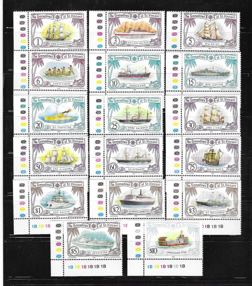 JUEGO DE BARCOS SAN VICENTE GRANADINAS MNH 1982 SCOTT222-38 Foto 1 de 1