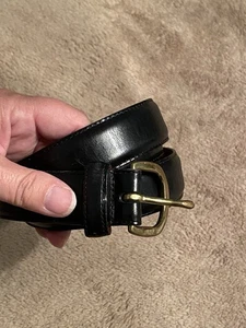 COACH Men’s Leather Dress Belt 3921 40" 100 cm Shiny Black - Edge Stitched - Picture 1 of 6