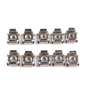 10pcs Metal Nickel-plated Square Hole Cage Nuts & Screws For Server Rack Cabinet - Photo 1/12