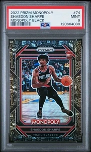 PSA 9 2022 Prizm Monopoly Shaedon Sharpe Monopoly Black Rookie  - Bild 1 von 2