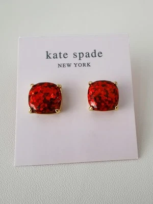 Pendientes Kate Spade Cuadrados Colores Rojo Brillo Foto 1 de 2