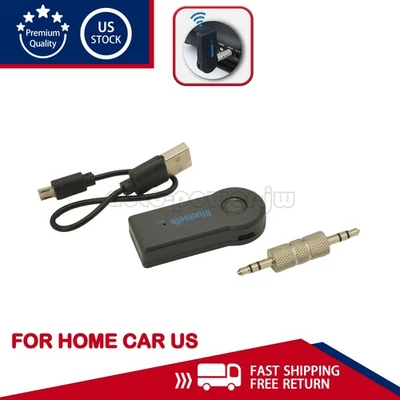 Wireless Bluetooth Receiver 3.5mm AUX Audio Stereo Music Adapter For Home Car US - Image 1 of 4