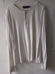 Ralph Lauren Vintage Henley Shirt Medium Mens White - Picture 1 of 3