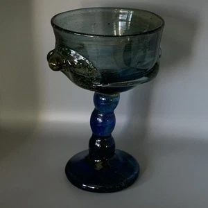 Vintage Peter Bramhall Signed Hand Blown Glass Goblet, Glass, Compote 5-30-1974 - Picture 1 of 13