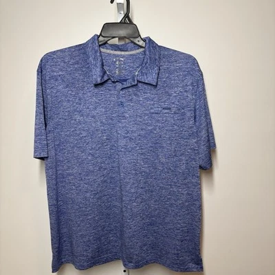 Reel Legends Freeline Short Sleeve Pocket Heather Blue Sport Fish Polo Shirt XL - Image 1 of 4