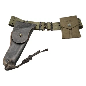 US M1911 Vietnam Leather .45 Holster with M1956 Belt & Mag Pouch -Original Issue - Picture 1 of 4