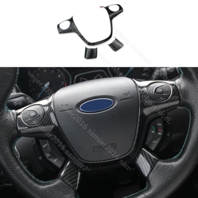 3pc Carbon fiber color Steering Wheel Cover fit For ford Focus Escape Kuga c-max - Image 1 of 4