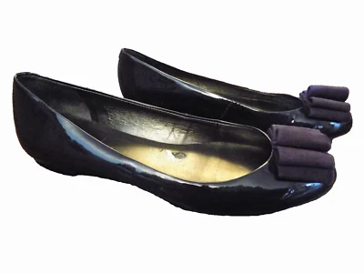 Talbots Ballet Pisos Charol con Gamuza 3D Arco Berenjena Púrpura Limpio talla 7 Foto 1 de 4