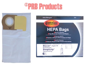 HEPA Vakuumbeutel passend für Typ W Riccar Brillance BRLP BRLD BRLS Einfachheit Synchronität - Bild 1 von 9