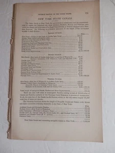 1875 Bericht von New York State Canal alle Divisionen alle Kanäle Passanger & Waren - Bild 1 von 5