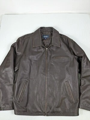 Chaqueta Abrigo Cherokee Cuero Acolchado Para Hombre Grande XL Marrón Pesado Rígido Motocicleta Foto 1 de 4