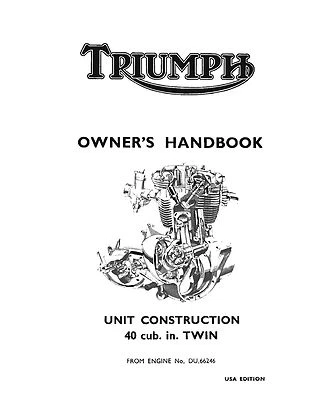 Triumph Owners Manual Book 1968 TR6R, TR6C & T120R Tiger, Trophy & Bonneville. - Imagem 1 de 4