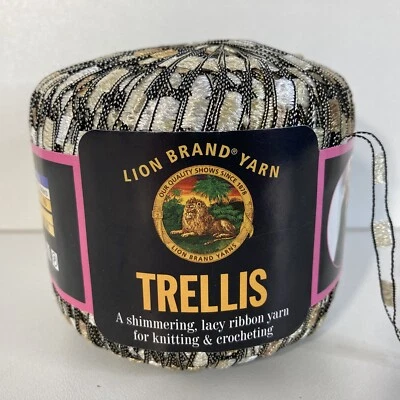 1 TRELLIS in CHAMPAGNE by LION BRAND 115yds 1.75oz lacy ribbon yarn - Image 1 of 4