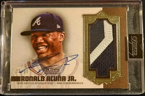 2019 Topps Dynasty RONALD ACUNA Jr. GAME USED PATCH AUTO 3/10 - Braves DAP-RA3 - Picture 1 of 2