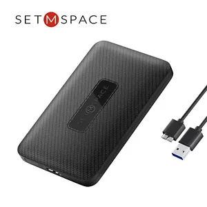 SETMSPACE 2.5" Hard Drive Case USB 3.0 SATA External SSD HDD Enclosure 2 Type - Picture 1 of 11