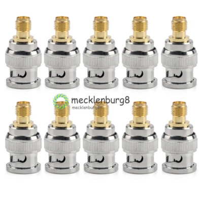 2PCS Adapter BNC Plug Male to SMA Female Jack RF Connector Straight NEW