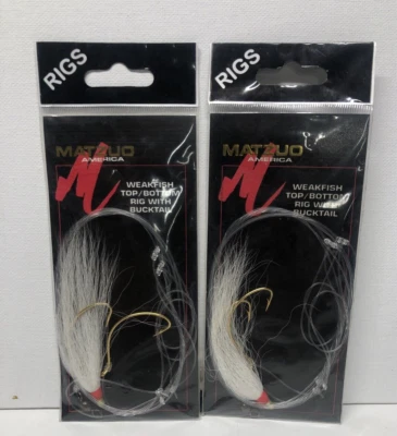 Lote de 2 plataformas superiores/inferior Matzuo America Weakfish blancas con cola MR2076 blancas Foto 1 de 4