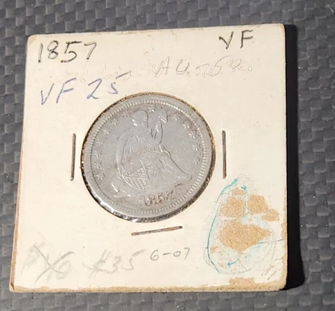 1857 p  Seated Liberty Quarter Cover