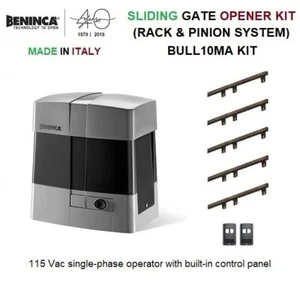 ABRIDOR DE PUERTA DESLIZANTE BENINCA/OPERADOR 115 VAC 2000 LBS (KIT BULL10MA) - Imagen 1 de 11