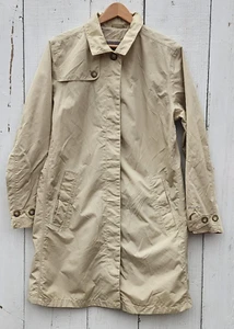 Eddie Bauer Women's Beige Long Sleeve Collared Trench Coat Sz L - Picture 1 of 11