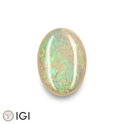 IGI Certified AUSTRALIA White Opal 6.10 Ct. Natural Untreated OVAL Play of Color - Image 1 of 4