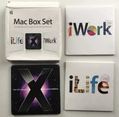 Genuine Mac Box Set Retail Pack (MB997D/A) Mac OS X Leopard i’Work 09, i’Life 09 - Image 1 of 2