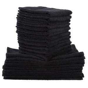 NEW BLACK Color ULTRA SUPER SOFT LUXURY PURE TURKISH 100% COTTON WASHCLOTHS - Picture 1 of 10