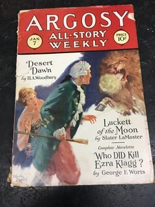 Argosy All Story Weekly January 7, 1928 Luckett of the Moon , Who Did Kill Ezra - Picture 1 of 2