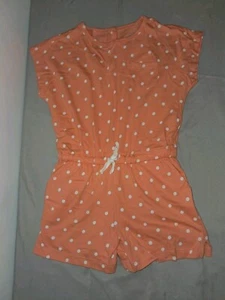 Toddler Girl Primary kids orange polka dot shorts romper size 4 - Picture 1 of 3