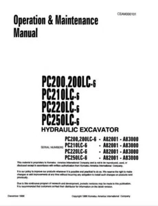 Komatsu PC 200 210 220 250 series Operators and Maintenance Manual - Picture 1 of 7
