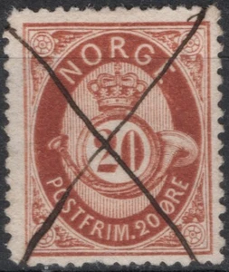 1149 Noruega 1877-78, NK 27 Manual canc. , MI 27, SC #27. - Imagen 1 de 1