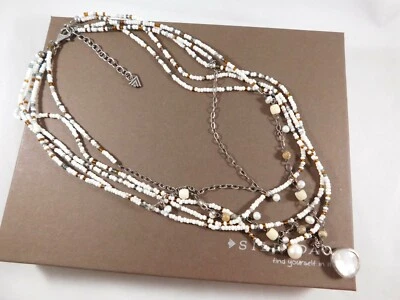 Collar SILPADA Plata Esterlina Cuadro Jaspe Bambú Coral Multi Hilo N1673 Foto 1 de 4