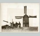 Light ANTI AIRCRAFT GUN Near Windmill COUNTRYSIDE UKRAINE WWII 1941 Press Photo