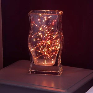 100 LED Oro Rojo Pin Alambre Decorativo Luces Navidad EXTERIOR INTERIOR TEMPORIZADOR Baterías - Imagen 1 de 11