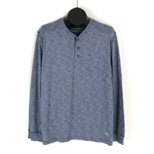 Tommy Bahama Morro Beach Langarm Henley Herren Large blau Freizeit Outdoor - Bild 1 von 13