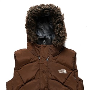 north face faux fur vest
