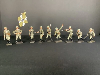 Lineol/GMG Solid Metal Castings 3” Figures (9) - Image 1 of 4