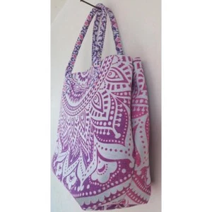 Indian Mandala Women Tote Shoulder Handbag Lady Cotton Satchel Purse Throw Pink - Picture 1 of 4