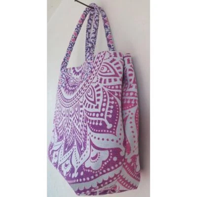 Indian Mandala Women Tote Shoulder Handbag Lady Cotton Satchel Purse Throw Pink - Image 1 of 4
