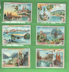 #BB.  LIEBIG COMPANY 1901 SIX CARD SET -  THE COURSE OF THE RHINE