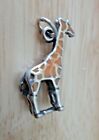 Sterling Silver 3D 18X16mm Orange Enamel Giraffe Zoo Charm